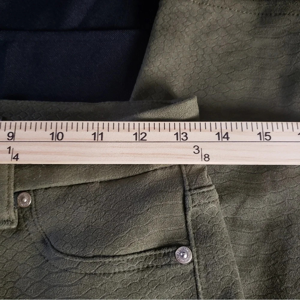7 For All Mankind Suede Snakeskin‎ Olive Green Women’s 27 - Picture 5 of 7